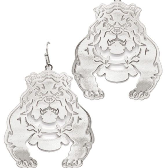 Bulldog Filigree Dangle Earrings - Picture 2 of 2